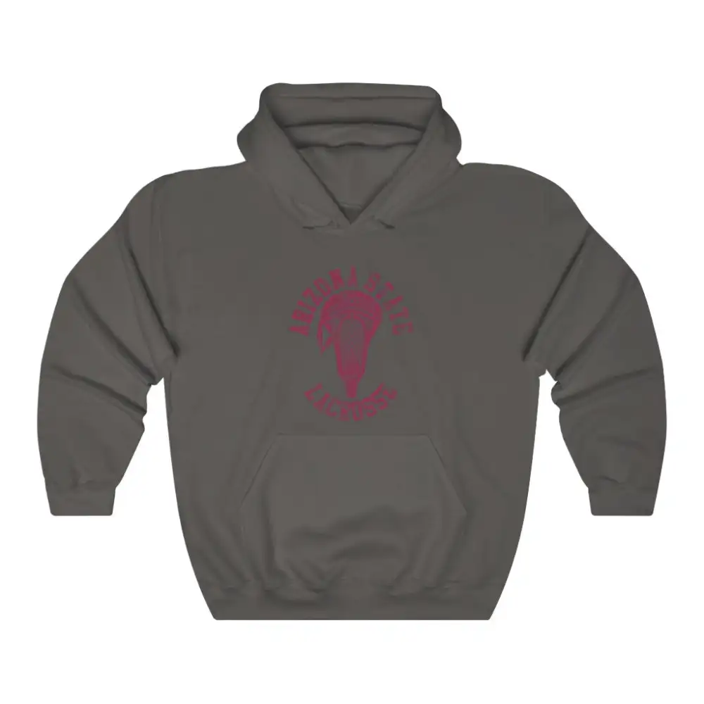 Stick Head Maroon Accent Lacrosse Graphic Pullover Hoodie