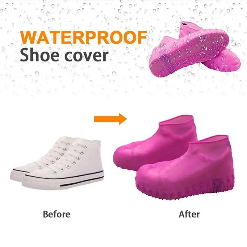 Waterproof Rain/Snow Over Shoe Cover for Daily Wear Shoes for Men & Women | Anti skid Silicon Waterproof Boot Cover Shoe Protector- 1 Pair