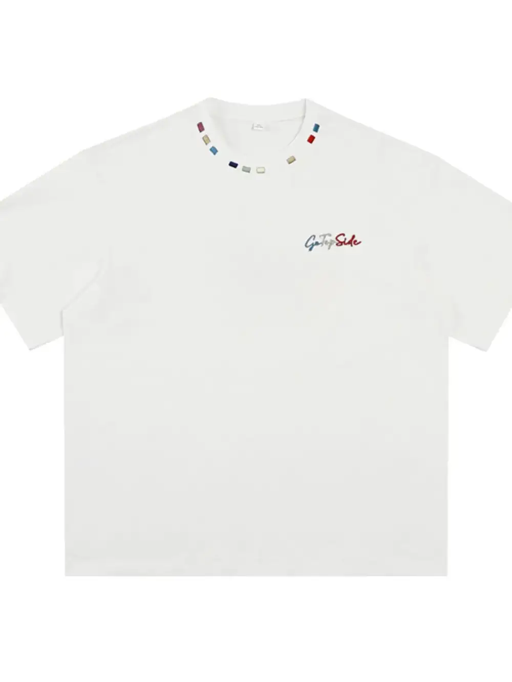 Embroidered Crew Neck Half Sleeve Tee