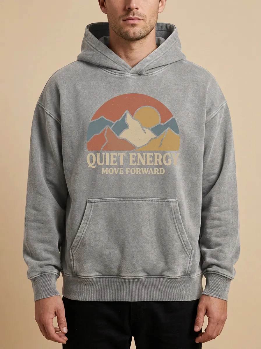 Relaxed Quiet Energy Mountain Sunset Hoodie