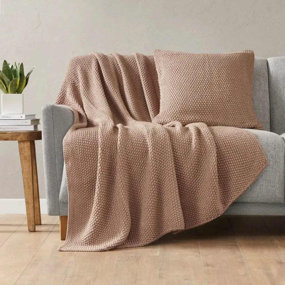 Classic Cable Knit Throw Blanket