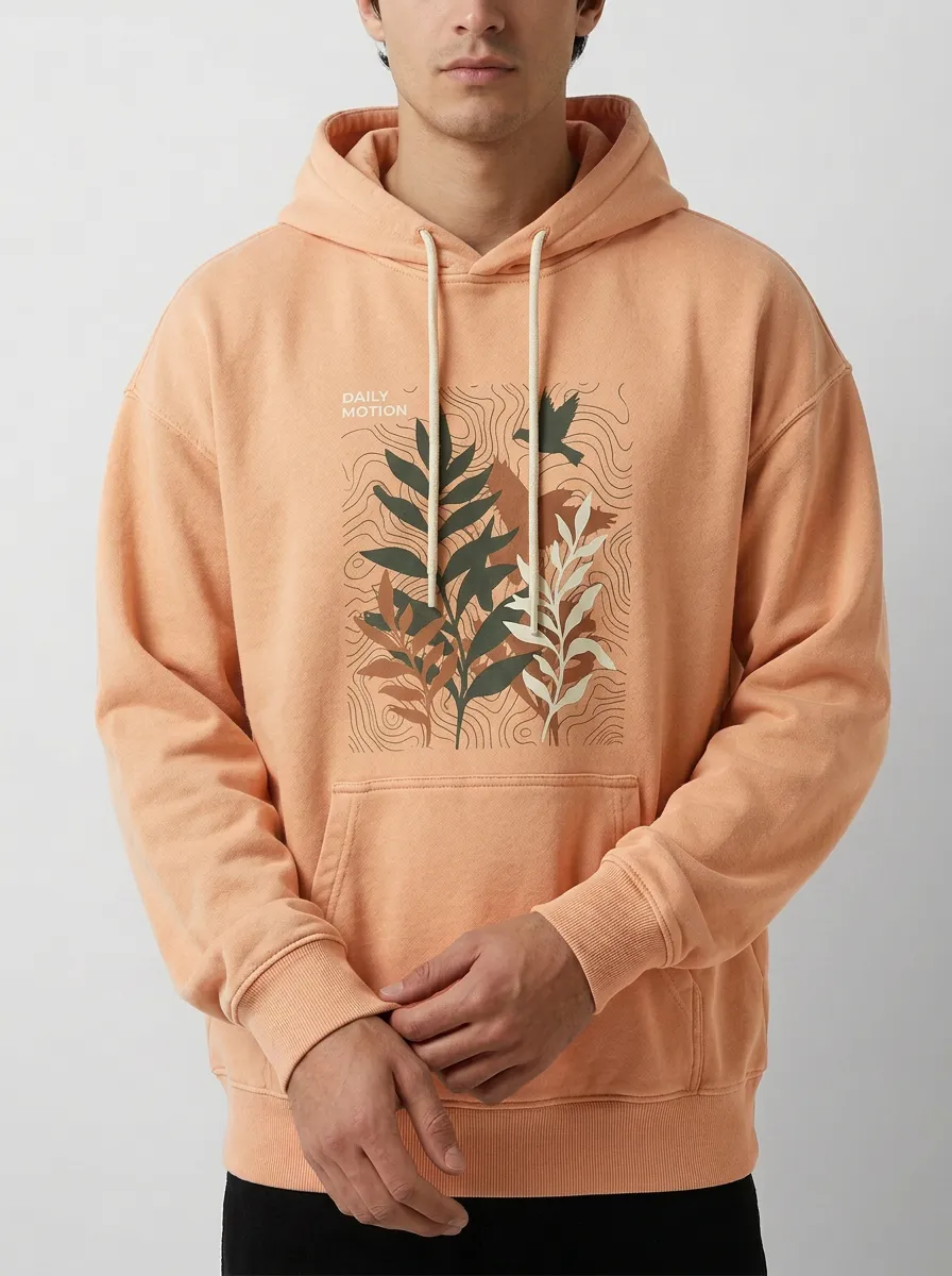Men's Nature Lover Daily Motion Botanical Print Hoodie