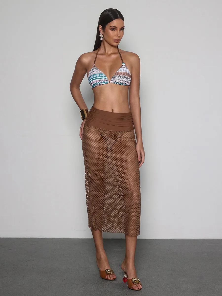 Raquel Printed Cutout Bikini Three Piece Set