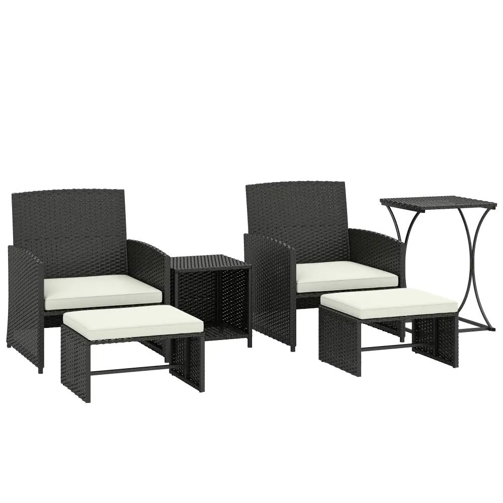 Lounge Cushioned Rattan Outdoor Furniture Set