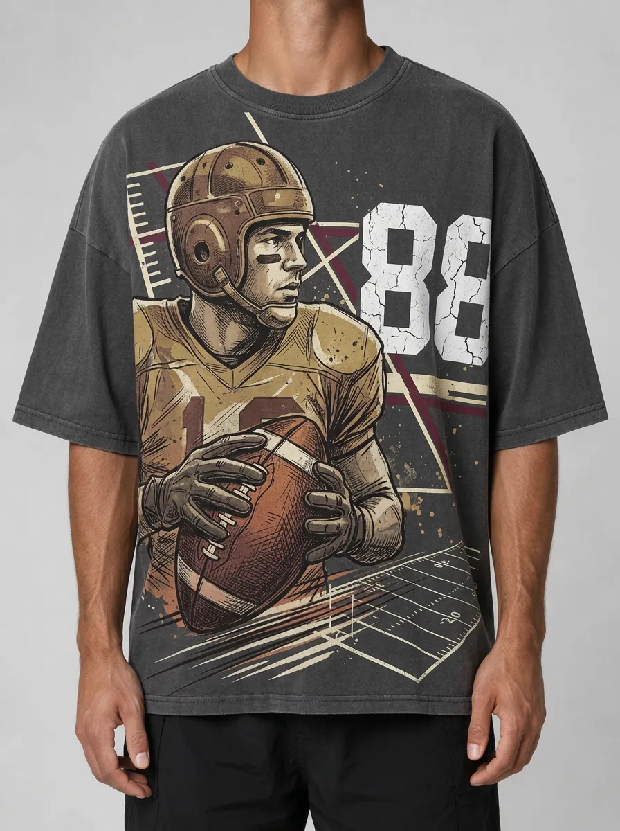 Men's American Football Vintage Player 88 Printed T-shirt