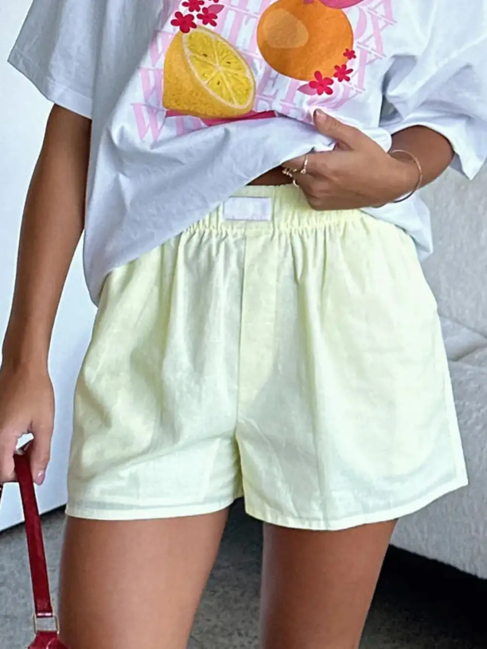Casual Simple Elastic Waist Shorts