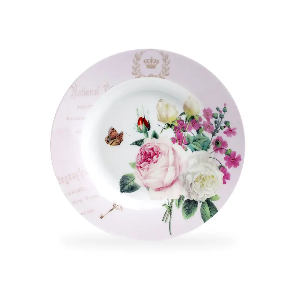 Rose Garden Bone China Soup Plate