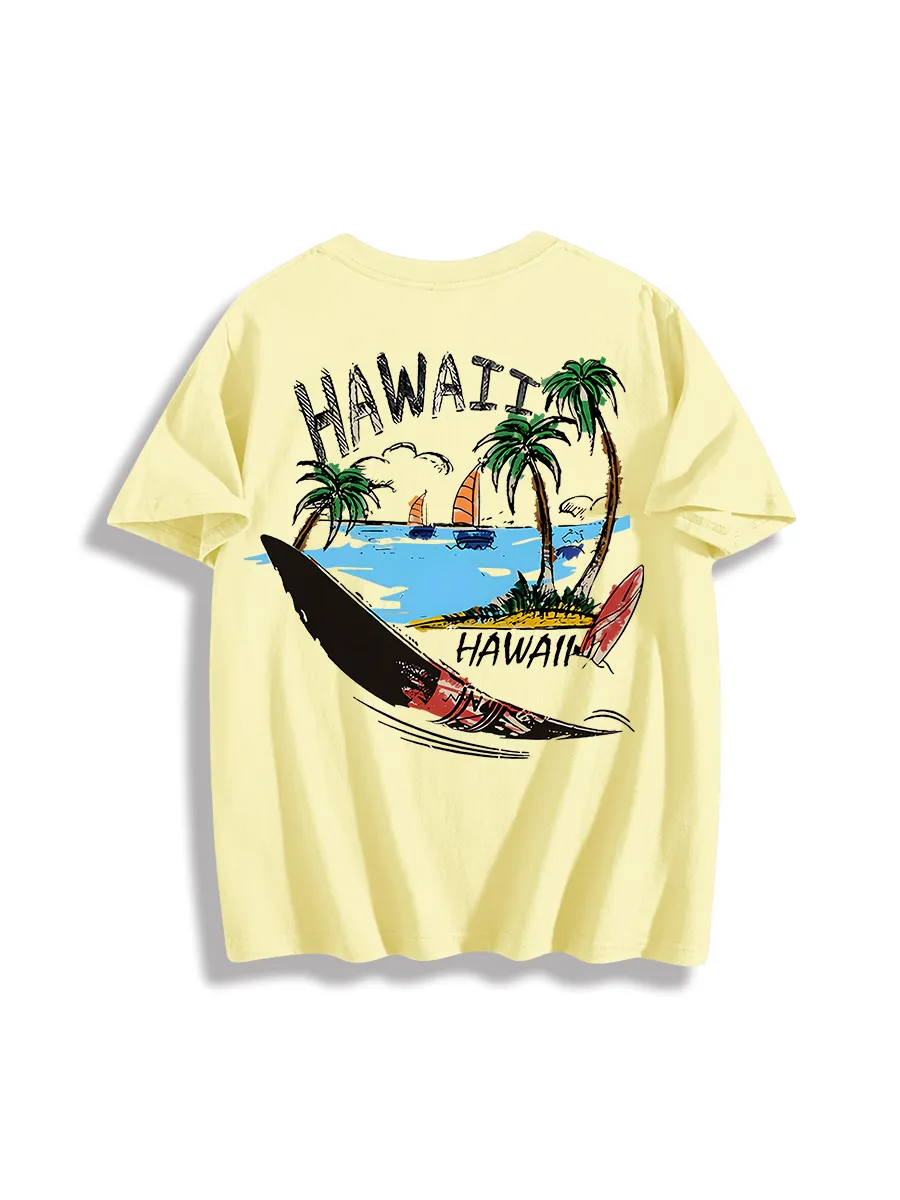 Hawaii Surf Scene Graphic T-Shirt
