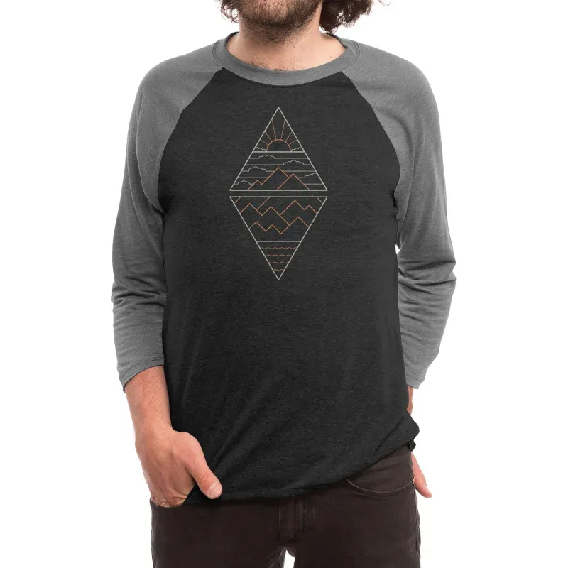 Abstract Geometric Landscape Print Men's Long-Sleeved Shirt