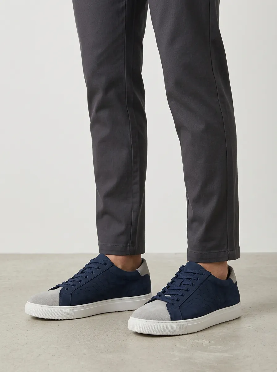 Men's Suede Wave Pattern Printed Casual Shoes