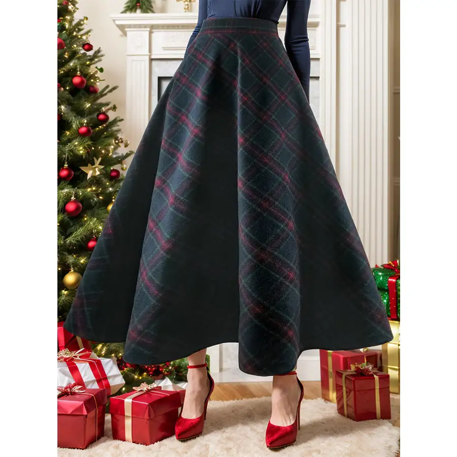 Elastic Waist Midi Skirt