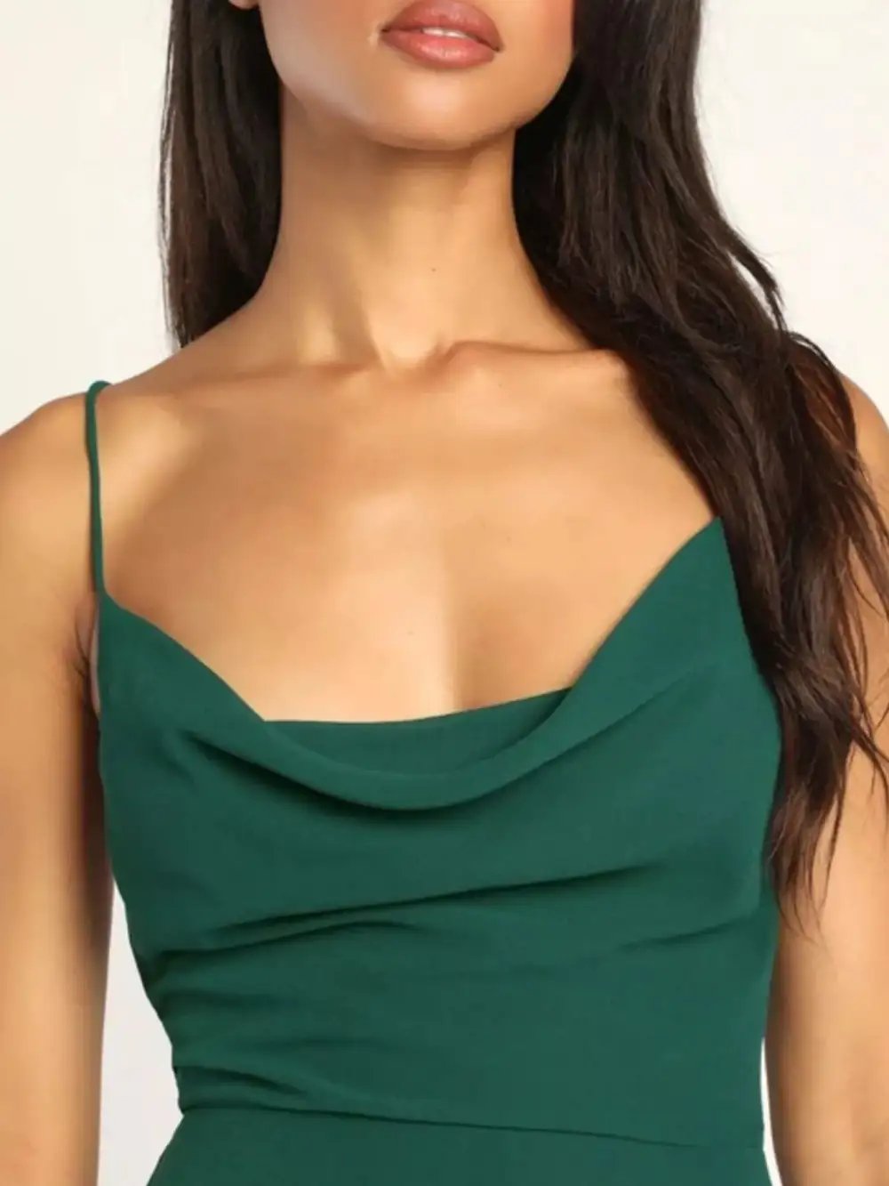 Relaxed Slit Cowl Neck Maxi Dress