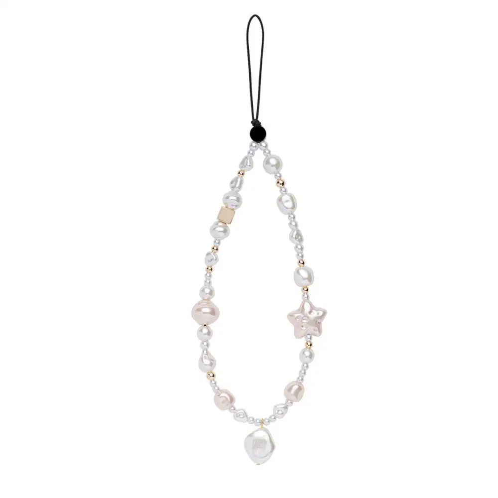 Classic Pearl Star Phone Charm Strap