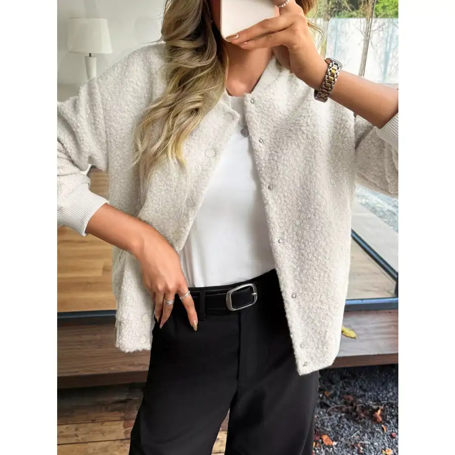 Snap Down Dropped Shoulder Jacket