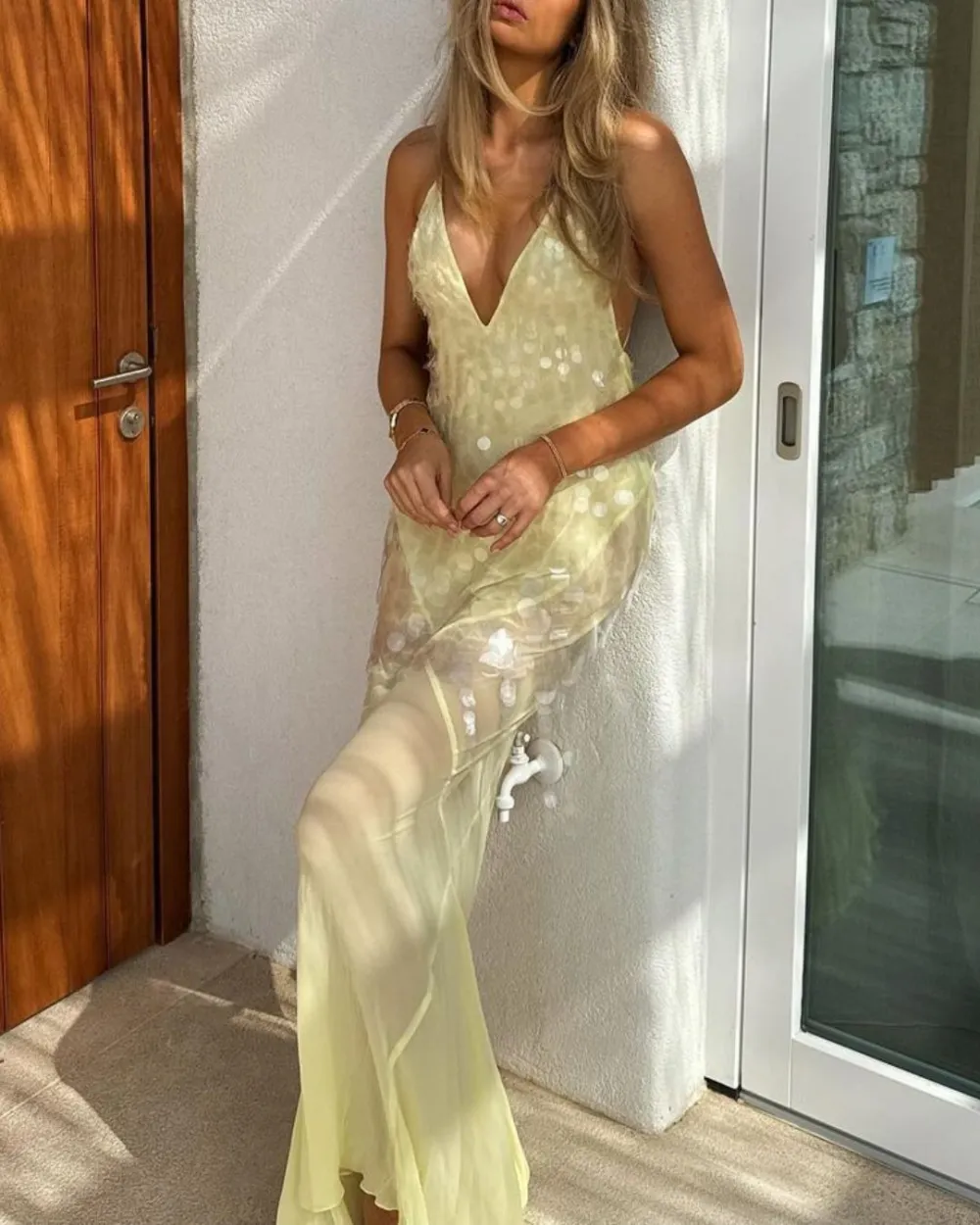 Sequin Sheer Mermaid Evening Gown