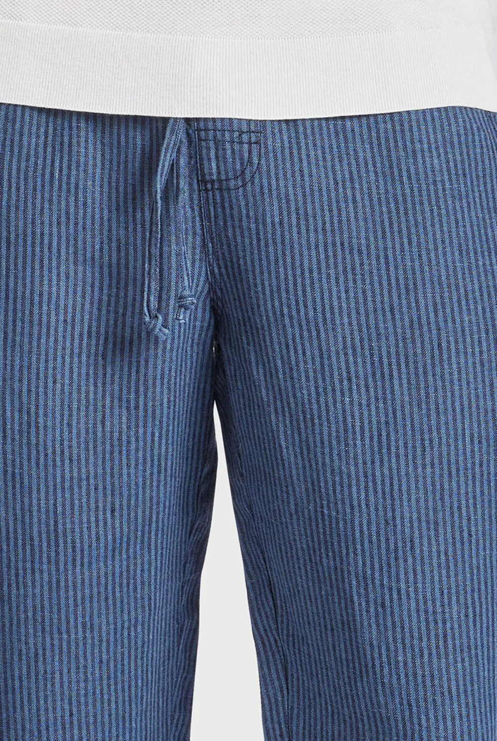 Relaxed Fit Linen Blend Drawstring Trousers
