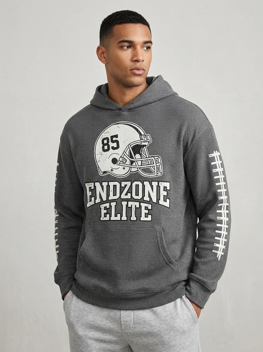 Men's American Football Lover Helmet Endzone Elite Printed Hoodie