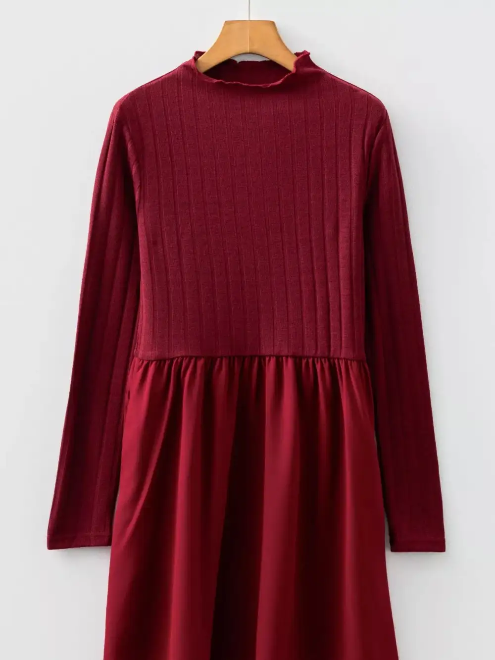 Patchwork Ribbed Knit Mini Dress