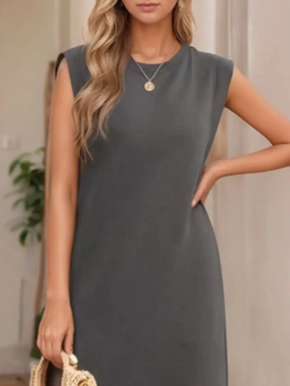 Tank Slit Round Maxi Dress