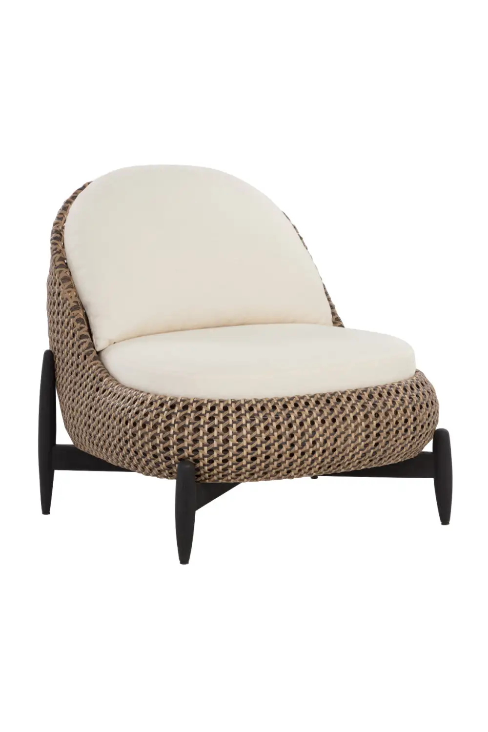 Padded Wicker Outdoor Lounge Chair