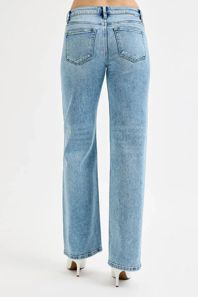 Low Rise Distressed Denim Jeans