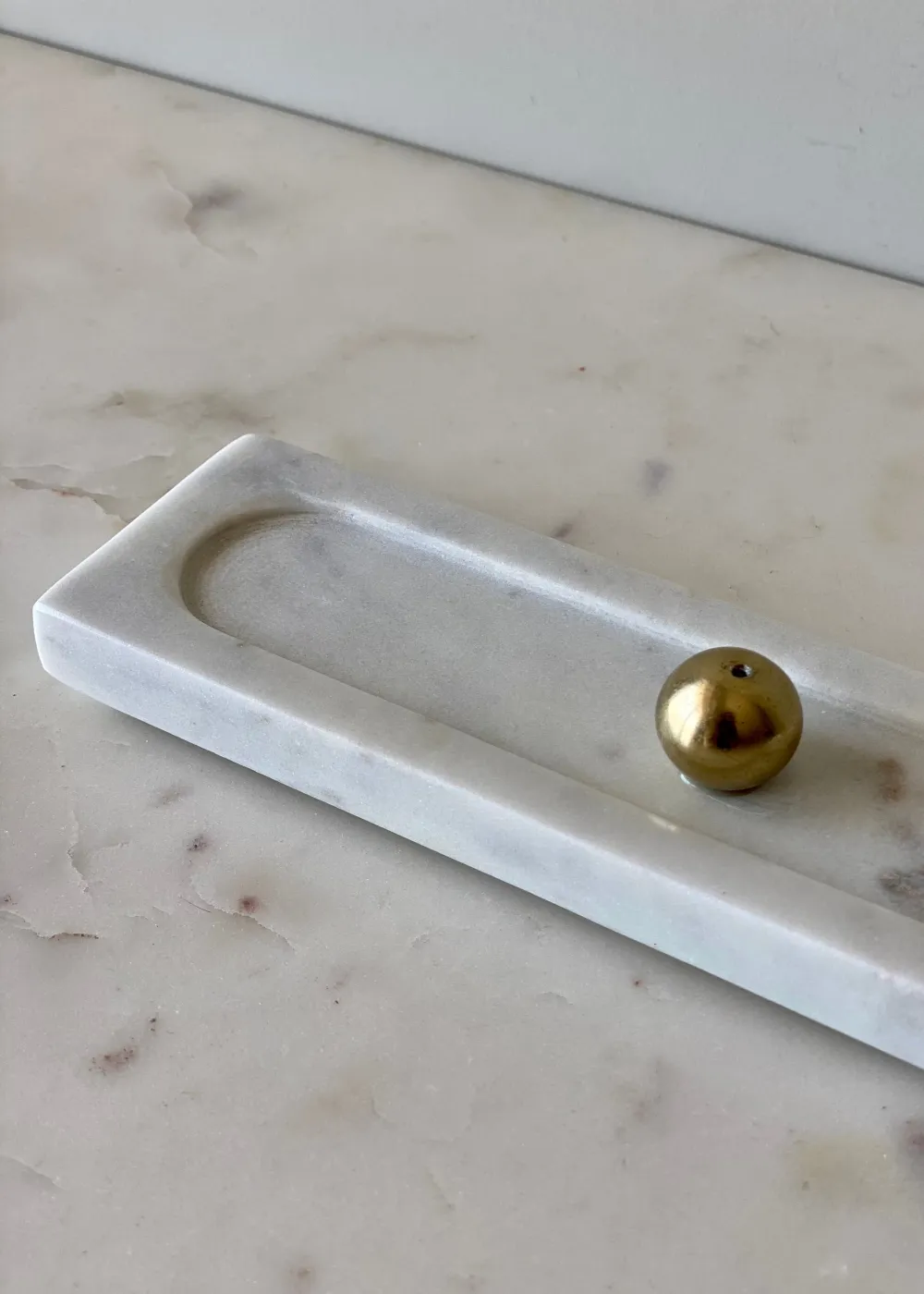 Galaxy Marble Incense Holder White