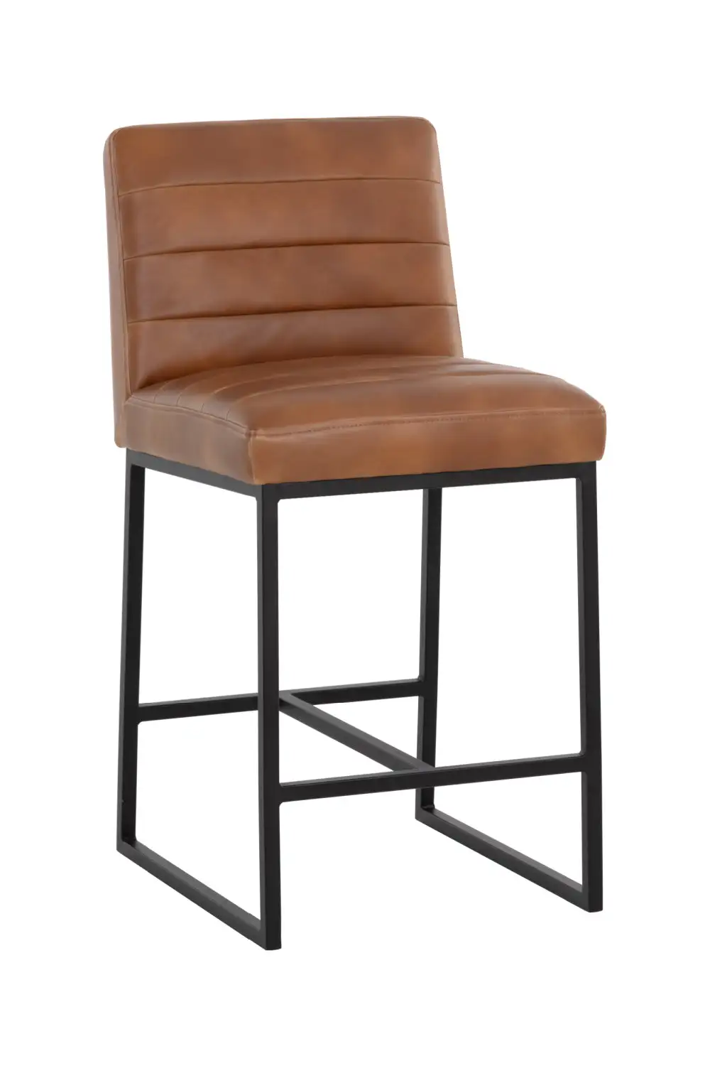 Contemporary Channel-Tufted Tufted Counter Stool