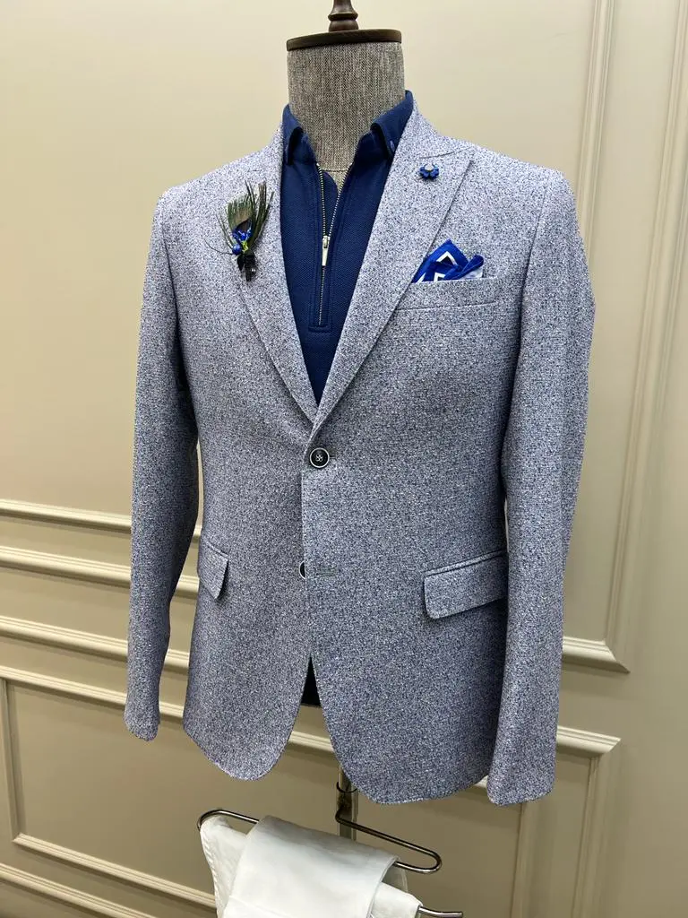 Classic Slim Fit Dot Detailed Blazer