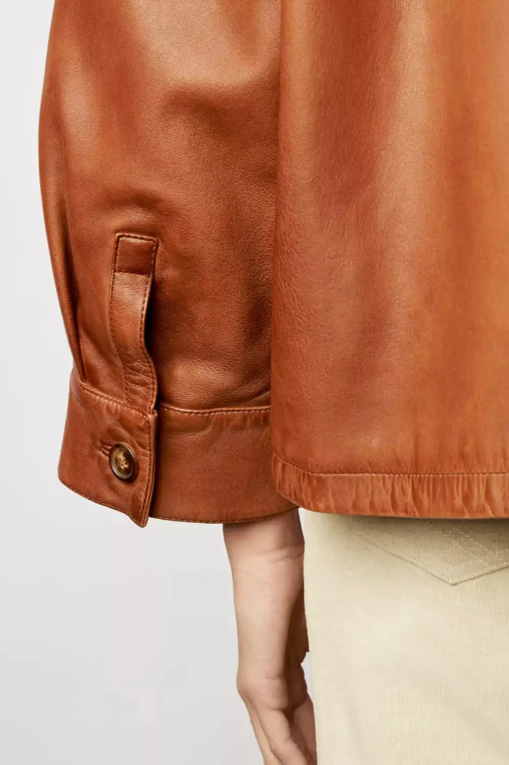 Minimalist Leather Boxy Jacket
