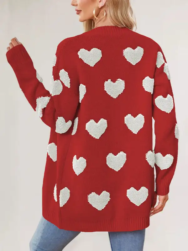 V-Neck Knit Pocketed Cardigan