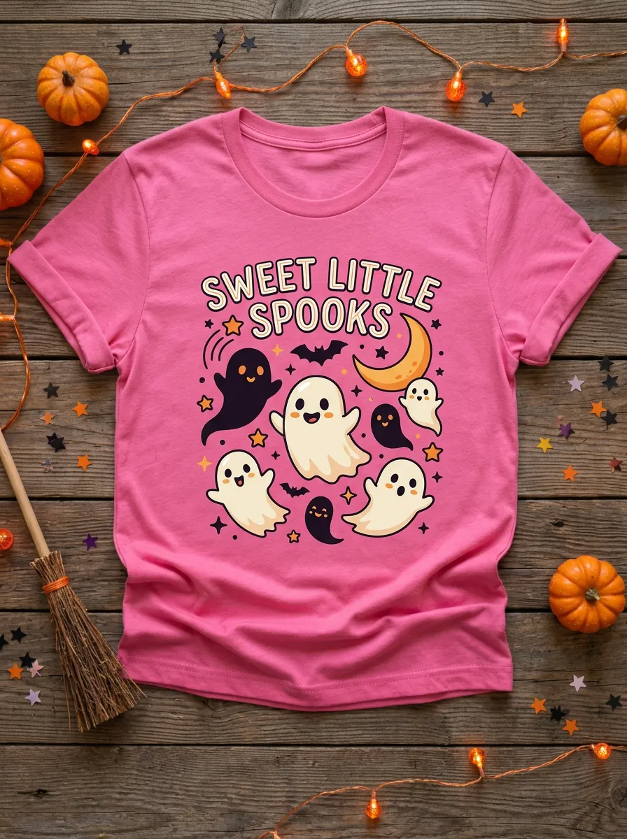 Cute-Spooky Ghost Sweet-Spooks Halloween Graphic T-Shirt