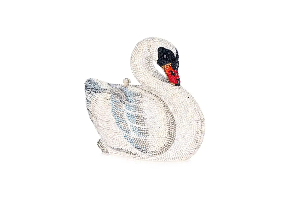 Detailed Swan Embellished Clutch
