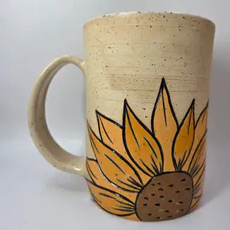 Handcrafted Sunflower Ceramic Mug