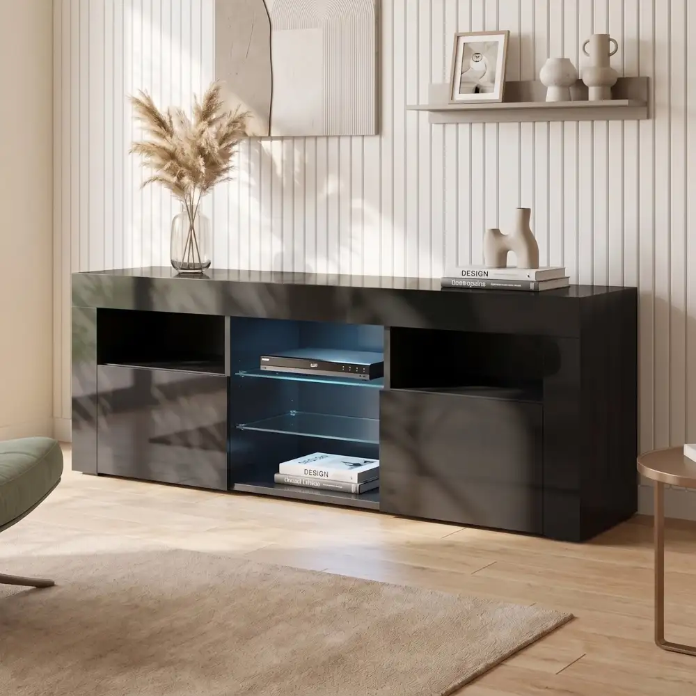 Room Friendly Glass Display Media Console
