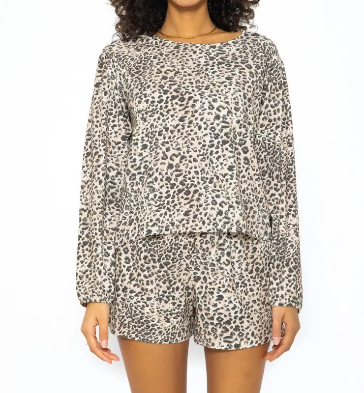 Beige Print Long Sleeve Shirt