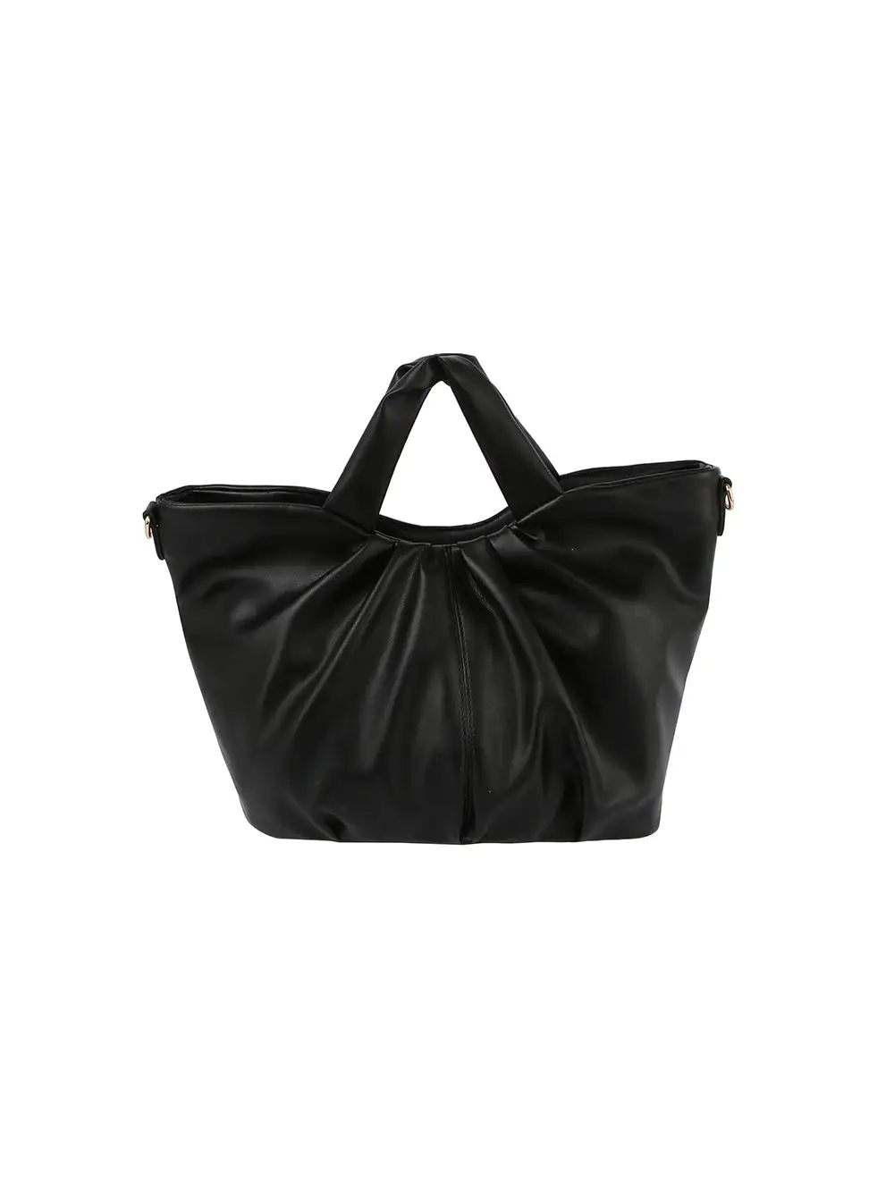 Everyday Detail Pocketed Pleated Faux Leather Hobo Shoulder Bag