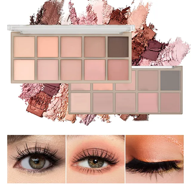 Matte Satin Shimmer High-Pigment Eye Makeup Pallet 10 Colors Matte Eyeshadow Palette