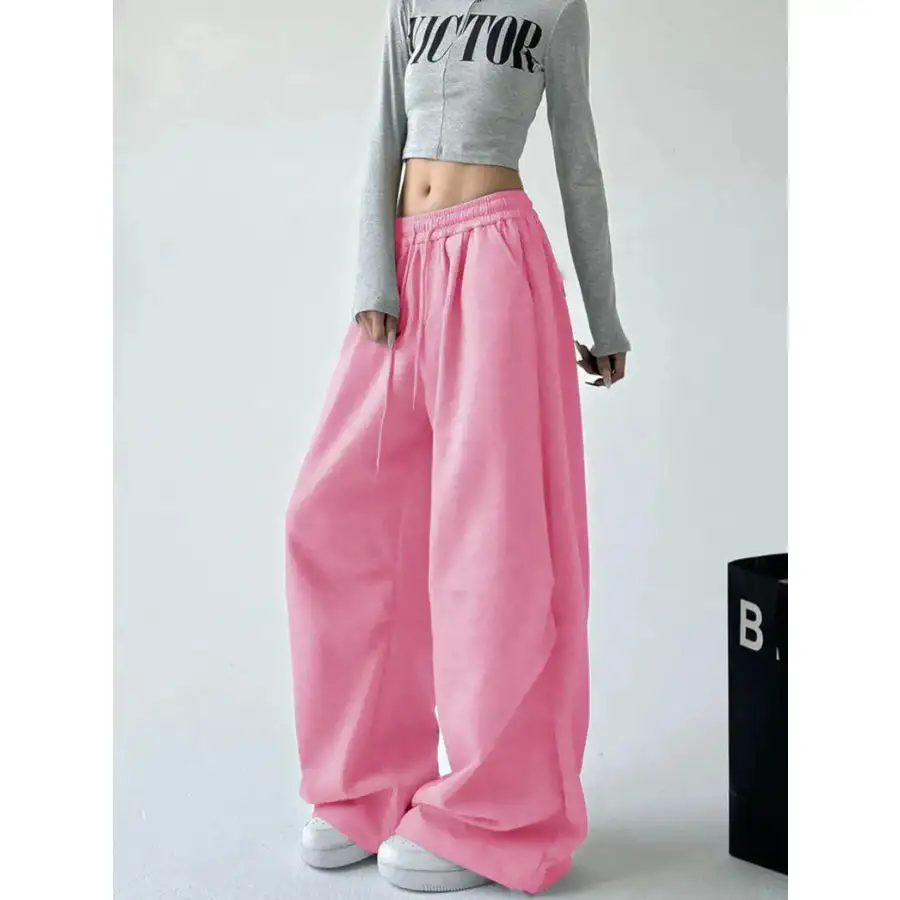 Oversized Wide Leg Drawstring Pants