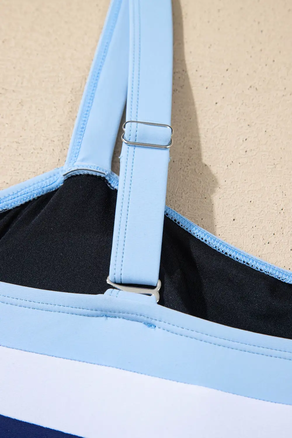 Blocked Pattern Detail One Piece Swimsuit