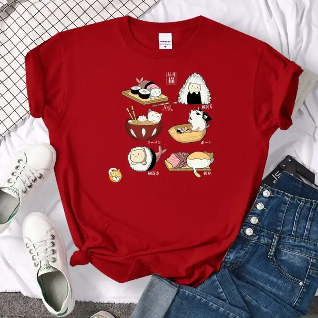 Cat Sushi Graphic T-Shirt