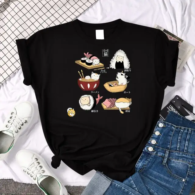 Cat Sushi Graphic T-Shirt