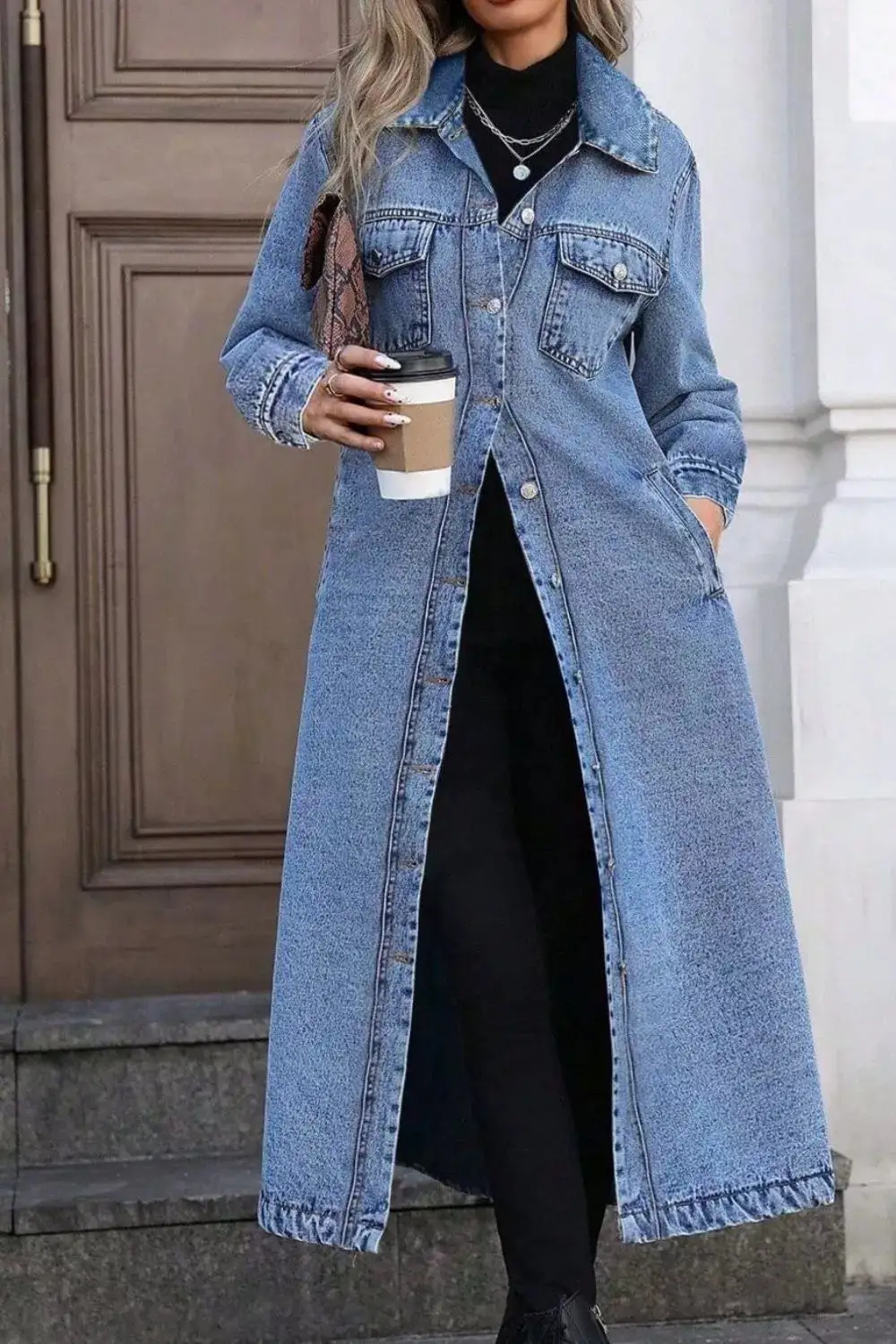 Longline Button-down Jacket