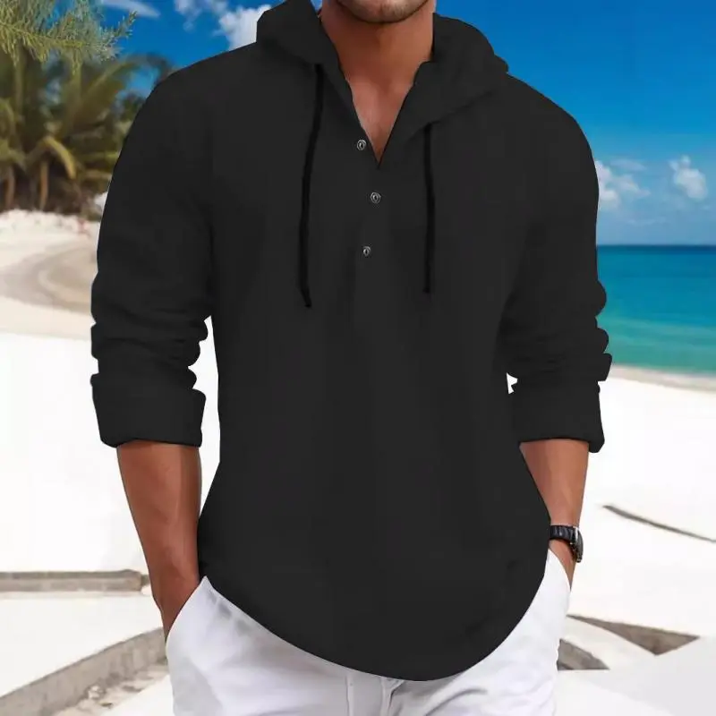 Relaxed Collar Hooded Shirt