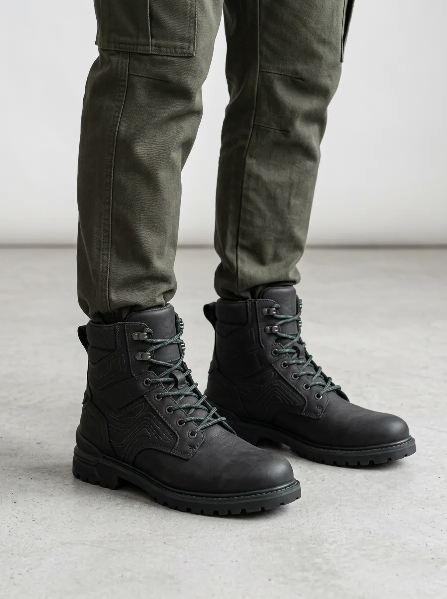 Unisex Tactical Geometric Pattern Print Work Boots