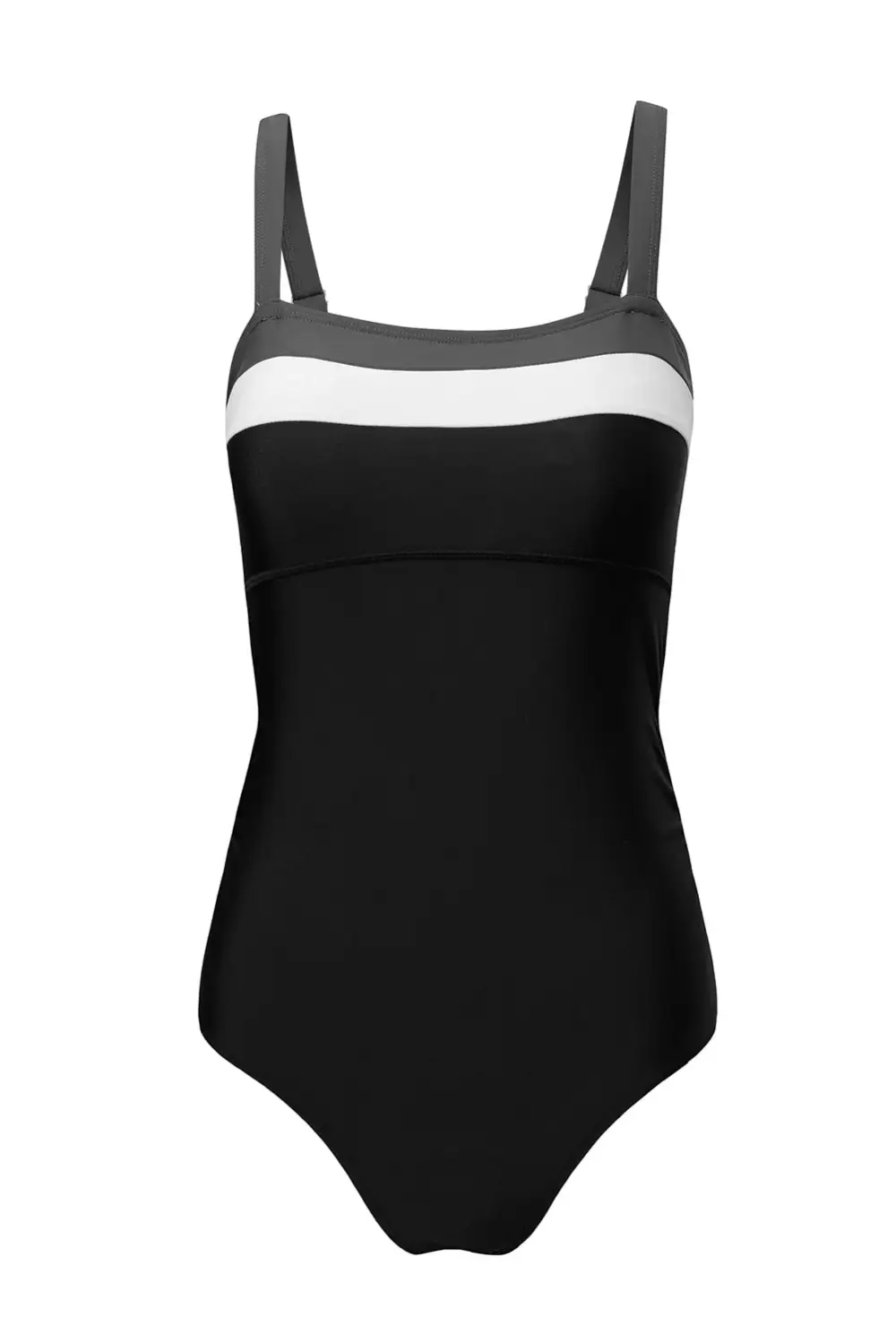 Blocked Pattern Detail Adjustable One Piece Swimsuit