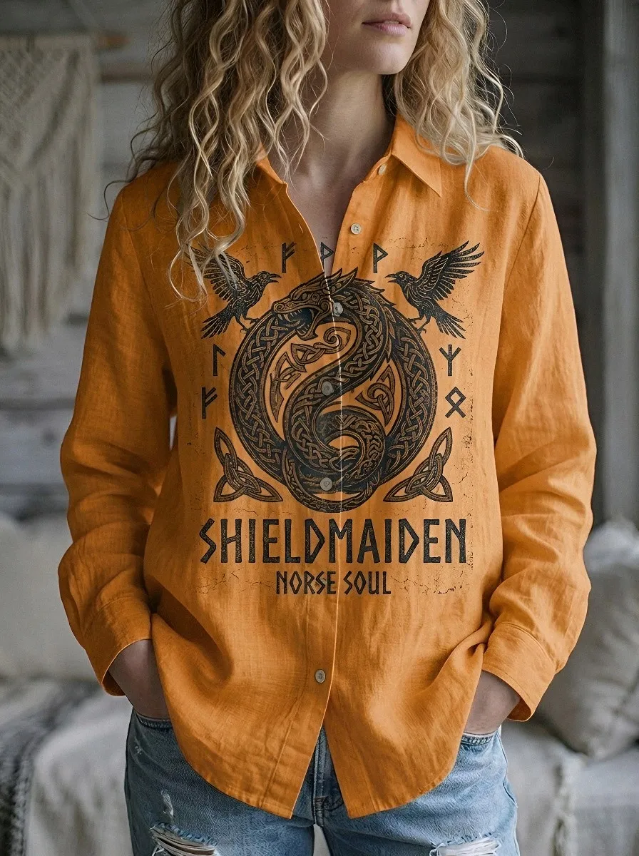Viking Shieldmaiden Raven Casual Shirt