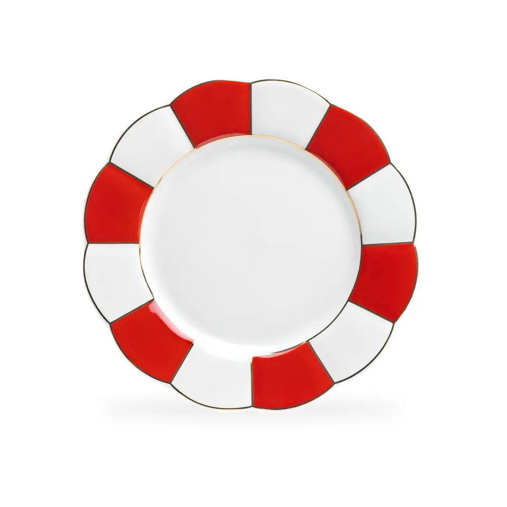 Classic Scalloped Porcelain Dessert Plate