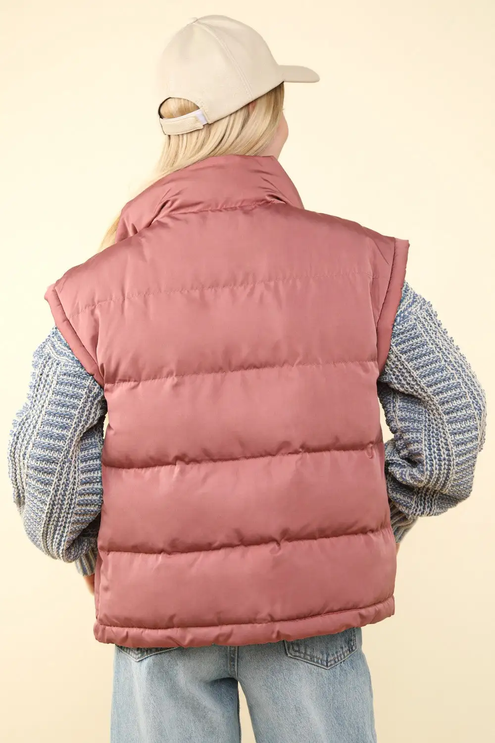 High Neck Layering Puffer Vest