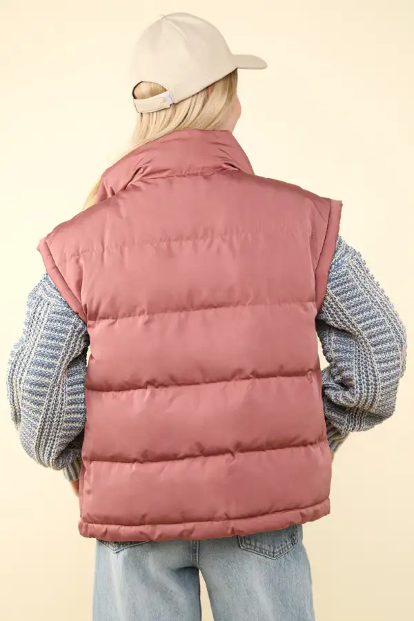 High Neck Layering Puffer Vest