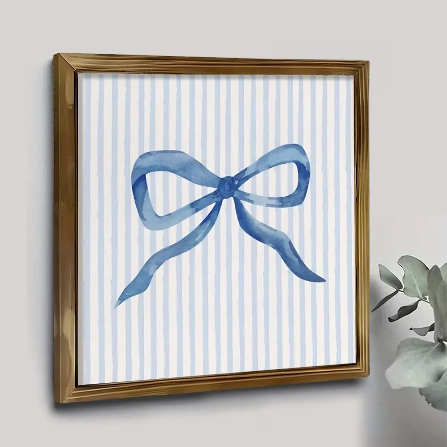 Watercolor Blue Bow Wall Art